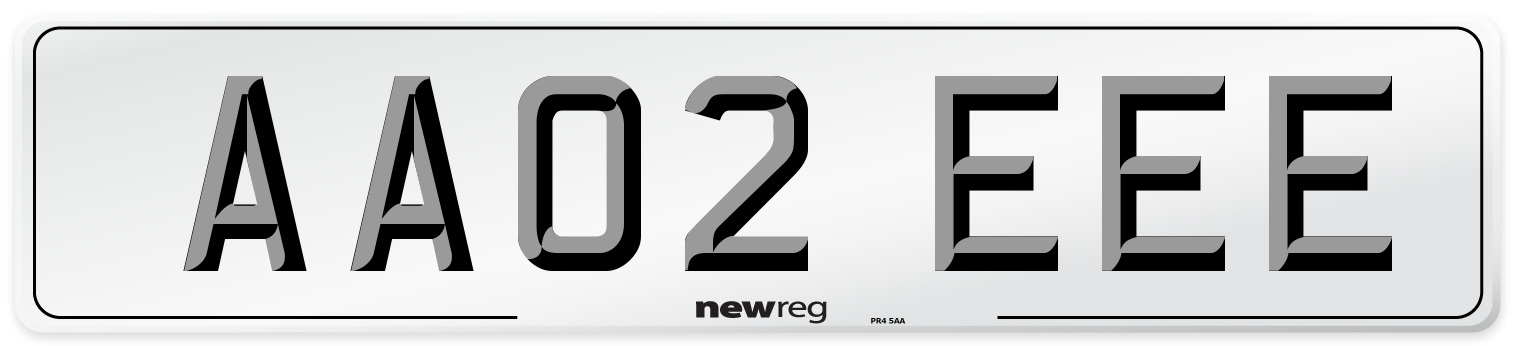AA02 EEE Number Plate from New Reg